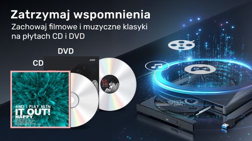Unitek Nagrywarka zewnętrzna DVD/CD, Hub USB 5Gbps, czytnik kart SD na Arena.pl
