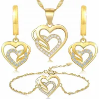 KOMPLET SREBRNEJ BIŻUTERII 925 SERCA