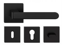 KLAMKA DRZWIOWA RIO Q KOLOR CZARNY KOMPLET ROZET