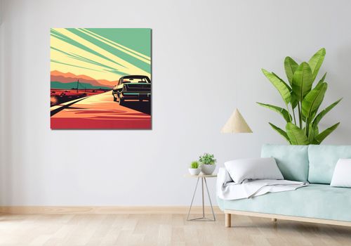 Obraz 90x90cm Droga przez Pustynię na Arena.pl