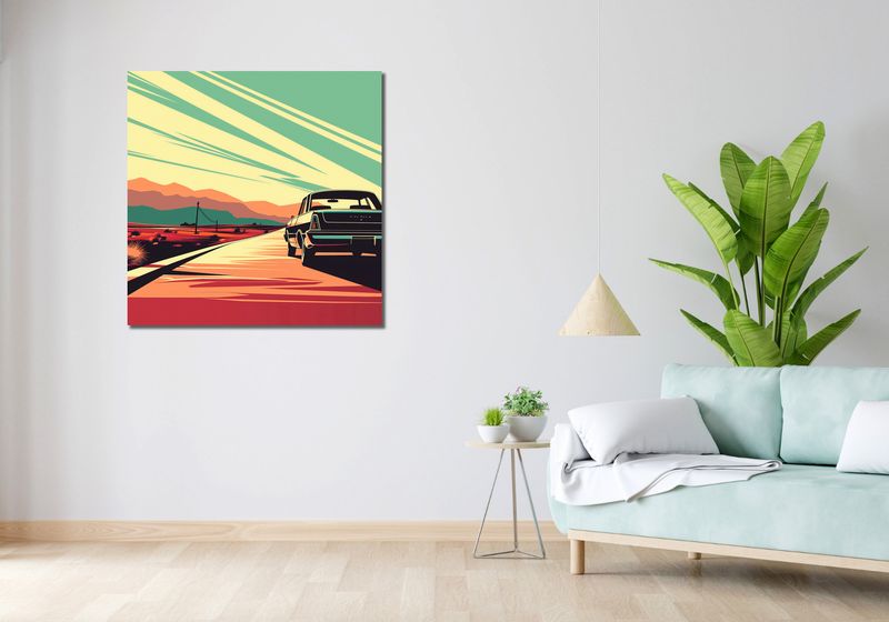 Obraz 90x90cm Droga przez Pustynię zdjęcie 2