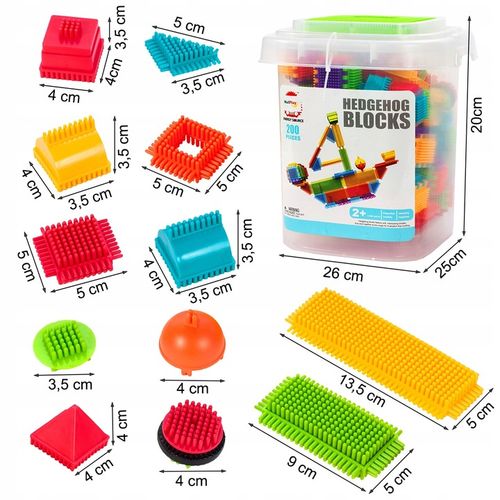 KLOCKI KONSTRUKCYJNE WAFLE JEŻYKI KOLOROWE MOCNE DLA DZIECI WIADERKO XXL na Arena.pl
