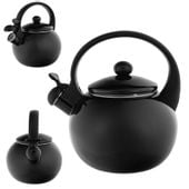 KADAX Czajnik Emaliowany 2,2L indukcja Gaz z Gwizdkiem, Rączką Czarny