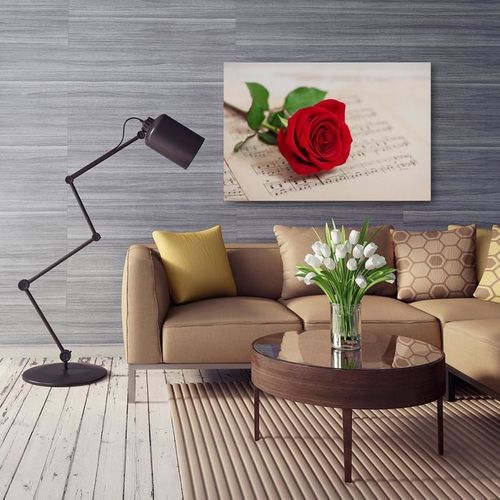 Obraz na płótnie - Canvas, Róża na nutach 40x30 na Arena.pl