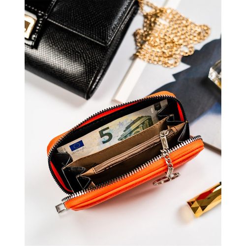 średni portfel damski ze skóry ekologicznej o groszkowej fakturze na Arena.pl