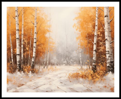 Plakat 76x60,5cm Jesienne Brzozy na Arena.pl