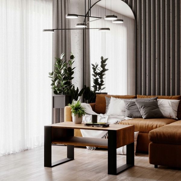 Stolik kawowy KARO ława loft retro Dąb Egger stół zdjęcie 7