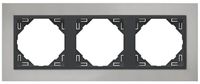 Efapel metallo ramka 3-krot chrom grafit 90930 trs