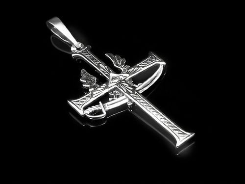 MĘSKI KRZYŻYK SREBRNY PATRIOTYCZNY BÓG HONOR OJCZYZNA SREBRO 925 OKSYDOWANE na Arena.pl