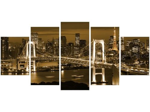 70CM 150CM OBRAZ 5 ELEM RAINBOW BRIDGE TOKIO ŚCIENNY na Arena.pl