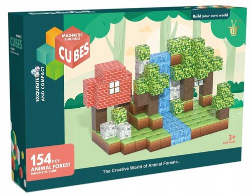 Klocki magnetyczne 3D kostki budowlane sześciany Piksele DUŻY Zestaw 154 el na Arena.pl