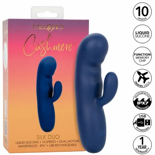 calexotics cashmere silk duo blue - masażer dwusilnikowy na Arena.pl