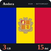 Karta eSIM Internet Andora 3 GB na 15 dni - bez rejestracji