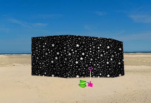 PARAWAN PLAŻOWY Czarne gwiazdki z indywidualnym  napisem 3 PANELE 15.3 na Arena.pl