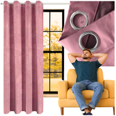 Zasłona welurowa 140×250 cm pudrowy róż na przelotkach gotowa velvet gruba