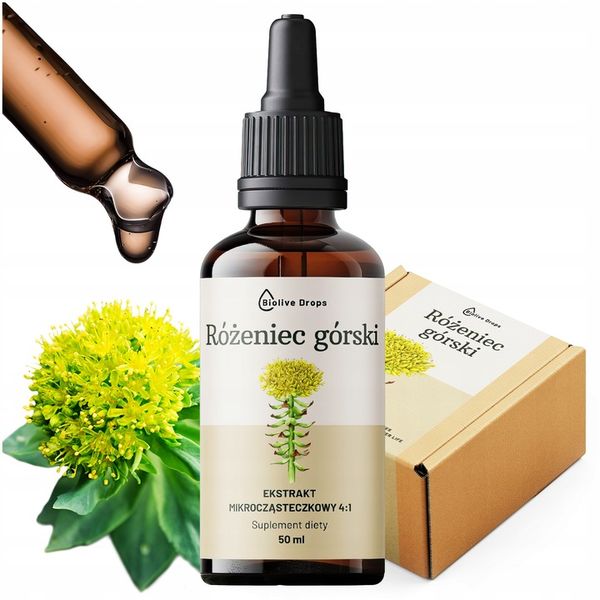 Różeniec Górski Krople Ekstrakt Mikrocząsteczkowy Adaptogeny Suplement 50ml zdjęcie 1