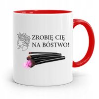 Kubek Czerwony Dla Kosmetyczki Na Bóstwo Prezent Z Nadrukiem Ze Zdjęciem
