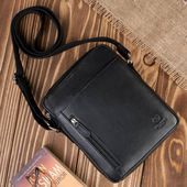 saszetka męska skórzana na ramię czarna paolo peruzzi t-119-bl