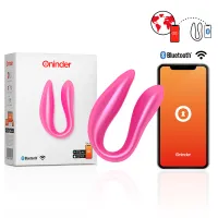 oninder double pleasure pink - stymulator z aplikacją, ipx7, 2 silniki