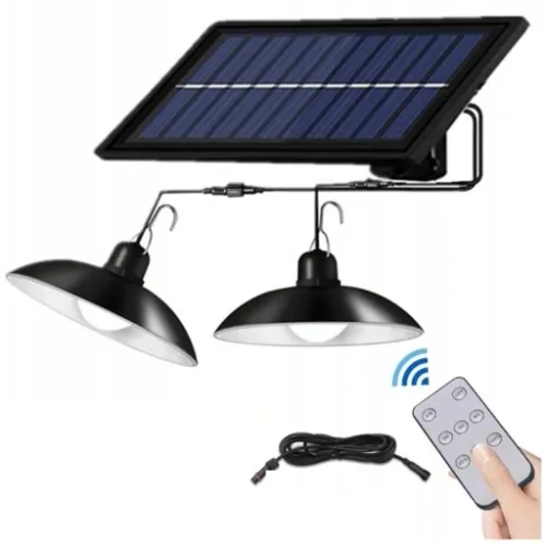 Lampa solarna żyrandol 2x panel solar + pilot 2w1 na Arena.pl