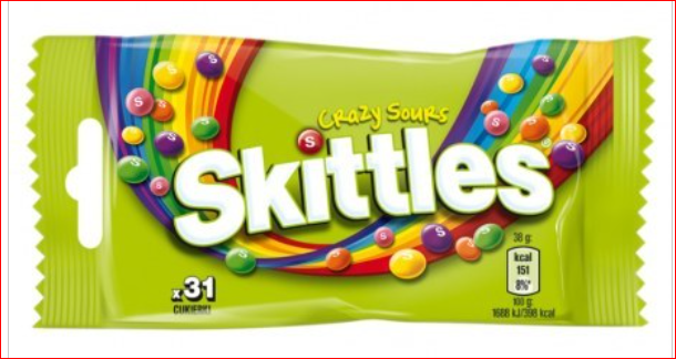 SKITTLES 38G CRAZY SOURS ZIELONE zdjęcie 1