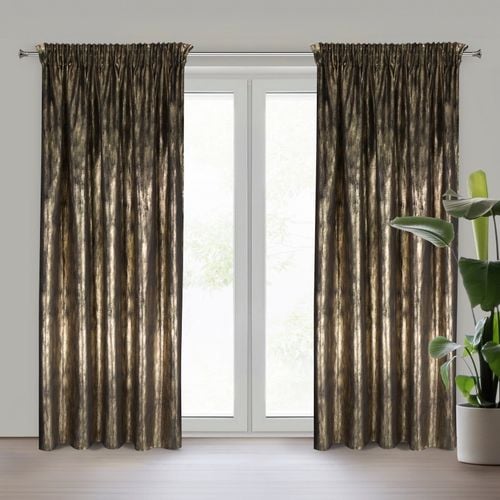 ZASŁONA GOTOWA EMILA NA TAŚMIE 140 X 270 CM CZARNY+ZŁOTY na Arena.pl