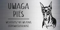 Tabliczka laminat 20x10 cm UWAGA PIES Pinczer miniaturowy Z GRAWEREM