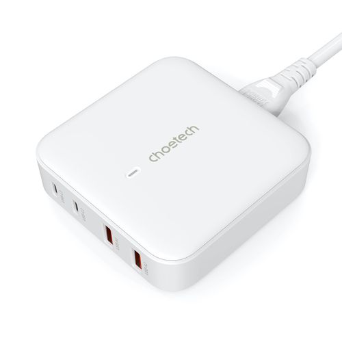 Mocna ładowarka sieciowa GaN 100W 2x USB-A 2x USB-C biała na Arena.pl