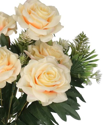 RÓŻA RÓŻE W BUKIECIE SZTUCZNE KWIATY JAK ŻYWE 49 CM DUŻY BUKIET GĘSTY na Arena.pl