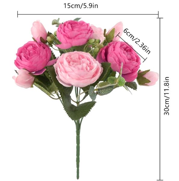 Bukiet piwonii 1szt różowe kwiatki dekoracyjne sztuczne kwiaty zdjęcie 5