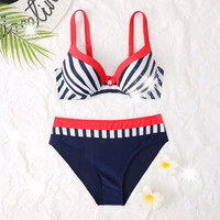 STRÓJ KĄPIELOWY DWUCZĘŚCIOWY KOSTIUM WYSOKI STAN SEXY BIKINI PUSH UP R.M