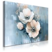 Obraz Na Płótnie Jasne Kwiaty Akwarele Abstrakcja Natura 90cm x 60cm