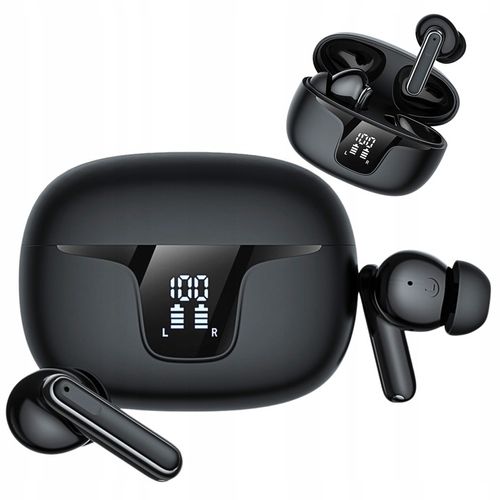 SŁUCHAWKI BEZPRZEWODOWE douszne TWS XY19 WODOODPORNE 2 mikrofony LED EKRAN na Arena.pl