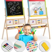 Duża magnetyczna kredowa tablica obrotowa z zegarem Ricokids - wielokolorowa