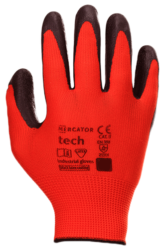 rękawice robocze mercator tech red+black latex - m - 12 par na Arena.pl