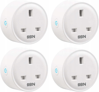 Gniazdko Smart WiFi UK Sterowanie Głosem Alexa Google HBN 4 sztuki