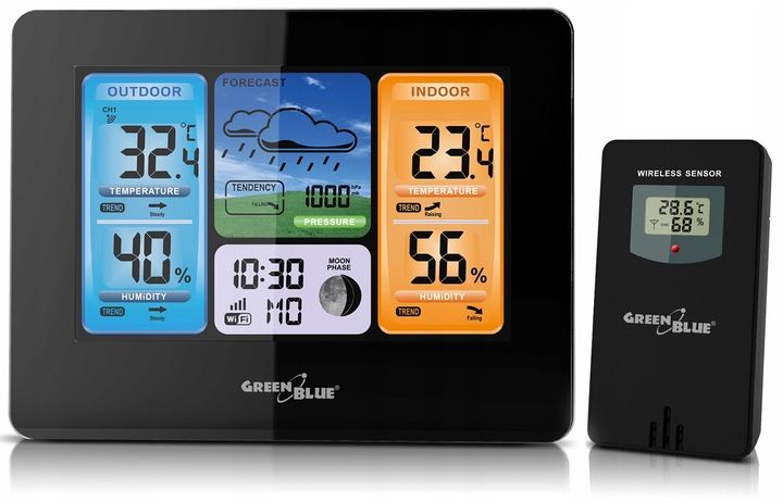 STACJA POGODY POGODOWA BEZPRZEWODOWA Z Wi-Fi ZEGAR APLIKACJA SMARTFON zdjęcie 5