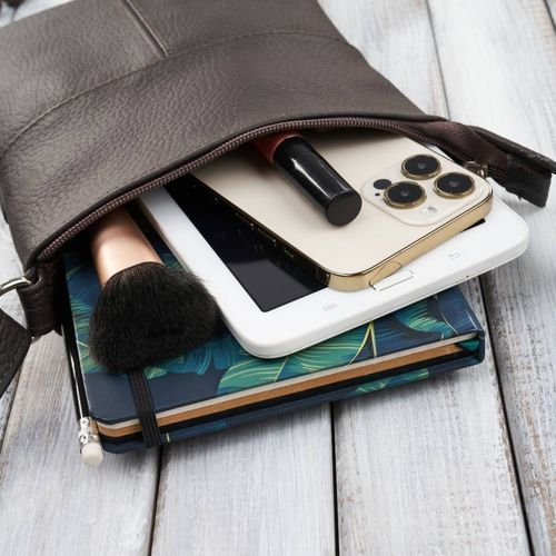 torebka damska listonoszka ze skóry naturalnej brązowa abruzzo abr-49-br na Arena.pl