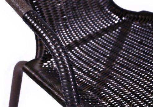 Krzesło ogrodowe Bistro rattanowe - czarne z brązową strukturą na Arena.pl