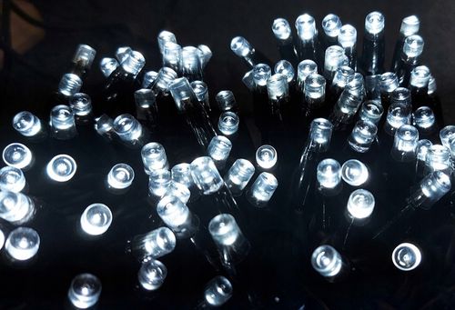 Lampki SOPLE Zewnętrzne GRUBE 100 LED 4,25m ZIMNE BIAŁE + FLASH + Gniazdo na Arena.pl