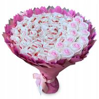 Bukiet Raffaello, kwiaty mydlane róże. Prezent na Urodziny, Komunia