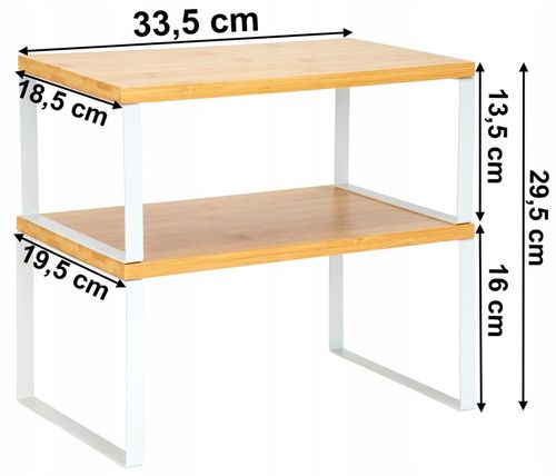 REGAŁ KUCHENNY NA PRZYPRAWY DREWNIANY PÓŁKA ORGANIZER STOJAK BIUROWY na Arena.pl