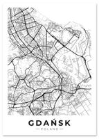 Plakat mapa miasta Gdańsk 40x50 cm