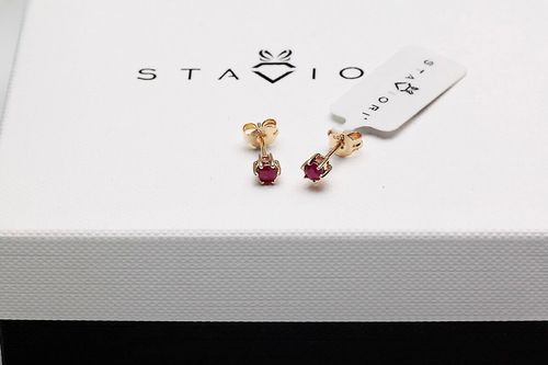 Złote kolczyki KZC5056 - Rubin na Arena.pl