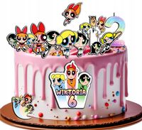 OPŁATEK ZESTAW NA URODZINY POSTACIE POWER GIRL + IMIĘ