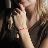 Bransoletka - Koral, Rodochrozyt, Howlit, Hematyt i srebro złocone