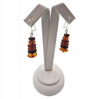 KOLCZYKI SREBRNE Z BURSZTYNEM PRÓBA 925 BURSZTYN SREBRO BIGIEL WISZĄCE