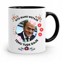 Kubek Czarny Donald Tusk Po Platforma Prezent Z Nadrukiem Ze Zdjęciem