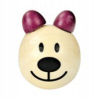 Drewniana główka MIŚ misie buzia 24mm fioletowy