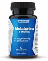 MELATONINA Z MELISĄ 60 kapsułek Bezsenność, Relaks, Jakość snu